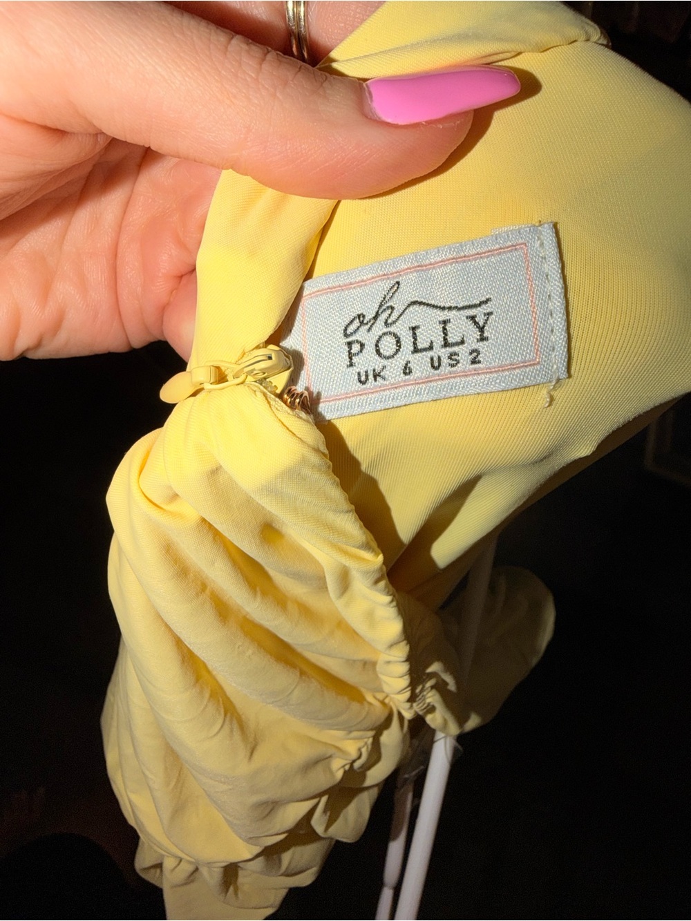 Oh Polly Yellow Halter Deep V Maxi Gown - Picture 6 of 6